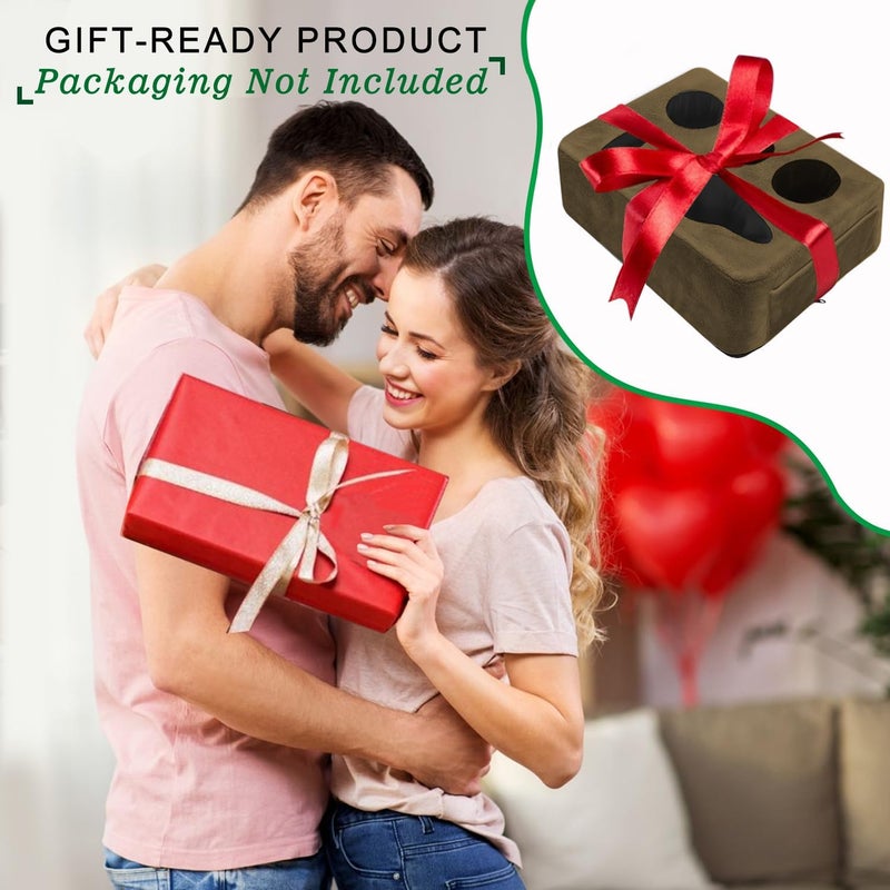 NISDOING Couch Bed Cup Holder Pillow, 5 Hole Couch Drink Holder! Keep Drinks Hand Side and KeepTemp, Prevent Spills and Use Anywhere.Cup Holder for Couch, Bed,Camping,RV,Car,Beach.Brown - Image 5